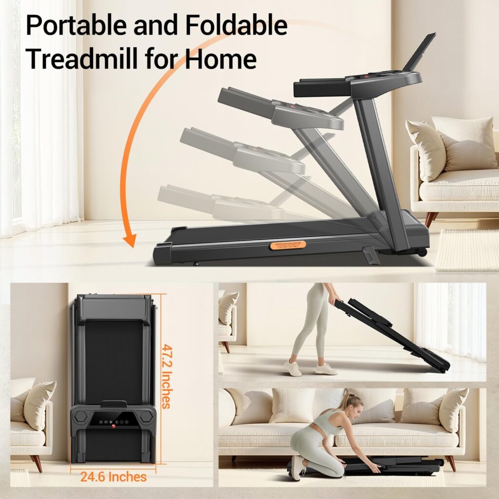 LONTEK 3-in-1 Foldable Treadmill with Incline